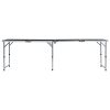 Mesa de campismo dobrável 240x60 cm alumínio cinzento - Image 3