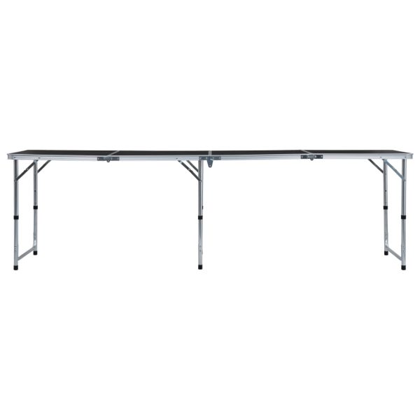 Mesa de campismo dobrável 240x60 cm alumínio cinzento - Image 3