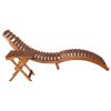 Espreguiçadeira com mesa madeira de acácia maciça castanho - Image 3