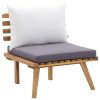 4 pcs conj. lounge jardim c/ almofadões madeira acácia maciça - Image 3