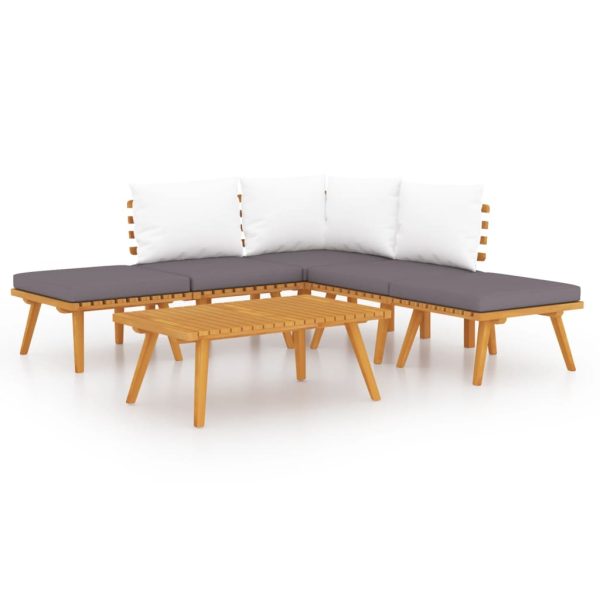 Conjunto lounge de jardim 6 pcs madeira de acácia maciça - Image 2
