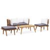 Conjunto lounge de jardim 5 pcs madeira de acácia maciça - Image 2
