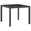 5 pcs conjunto de jantar para jardim vime PE preto - Image 3