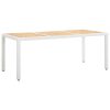 9 pcs conjunto de jantar para exterior vime PE branco - Image 2