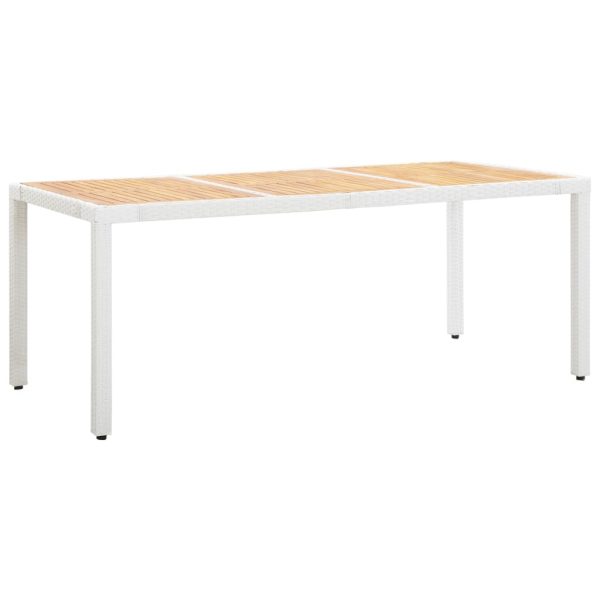 9 pcs conjunto de jantar para exterior vime PE branco - Image 2