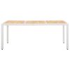 9 pcs conjunto de jantar para exterior vime PE branco - Image 3