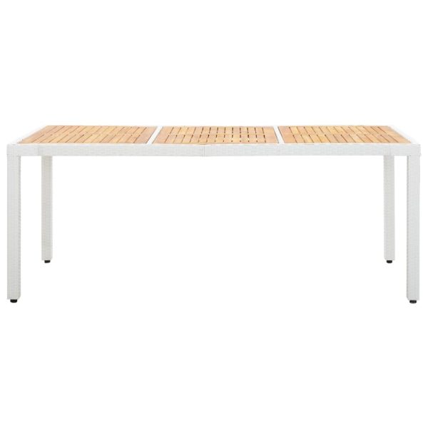 9 pcs conjunto de jantar para exterior vime PE branco - Image 3