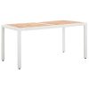 7 pcs conjunto de jantar para exterior vime PE branco - Image 2