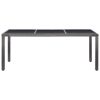 9 pcs conjunto de jantar para exterior vime PE cinzento - Image 3