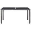 7 pcs conjunto de jantar para exterior vime PE cinzento - Image 3