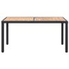 7 pcs conjunto jantar exterior com almofadões vime PE preto - Image 2