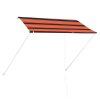 Toldo retrátil 250x150 cm laranja e castanho