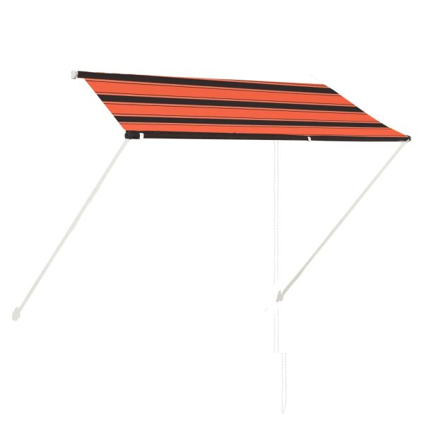 Toldo retrátil 250x150 cm laranja e castanho