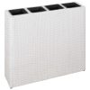 Floreiras de jardim com 4 vasos 2 pcs vime PE branco - Image 2