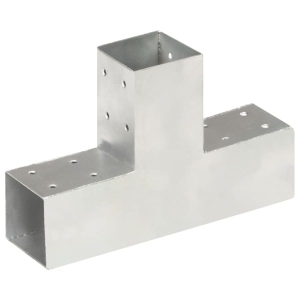 Bases para poste em forma de T 4 pcs 71x71 mm metal galvanizado - Image 2
