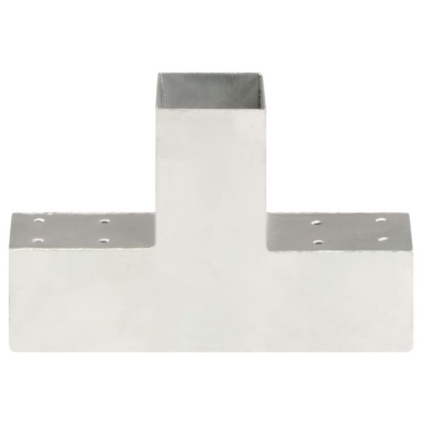 Bases para poste em forma de T 4 pcs 71x71 mm metal galvanizado - Image 3