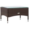 4 pcs conjunto lounge jardim c/ almofadões vime PE castanho - Image 2