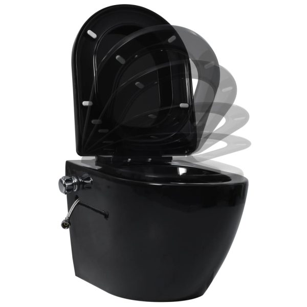 Sanita de parede sem rebordo c/ função de bidé cerâmica preto - Image 3