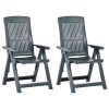 Cadeiras de jardim reclináveis 2 pcs plástico verde