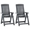 Cadeiras de jardim reclináveis 2 pcs plástico antracite