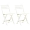 Cadeiras de jardim dobráveis 2 pcs plástico branco