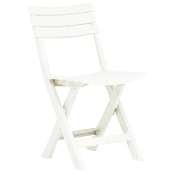 Cadeiras de jardim dobráveis 2 pcs plástico branco - Image 2