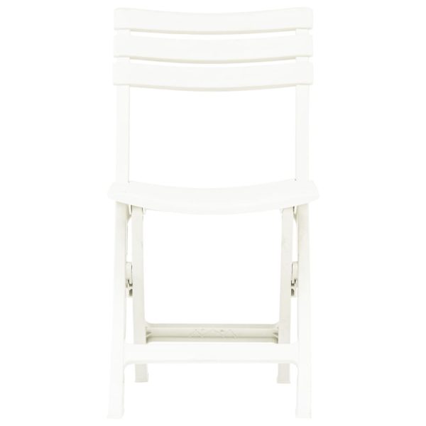 Cadeiras de jardim dobráveis 2 pcs plástico branco - Image 3