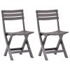 Cadeiras de jardim dobráveis 2 pcs plástico moca