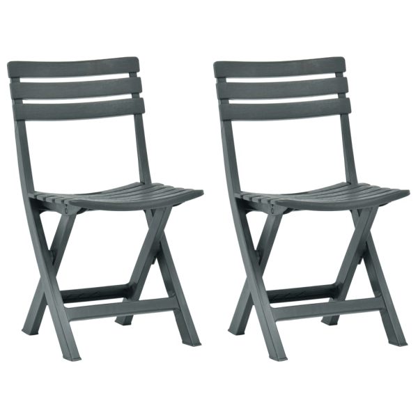 Cadeiras de jardim dobráveis 2 pcs plástico verde