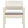Conjunto lounge para jardim 3 pcs plástico branco - Image 3
