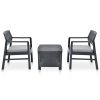 Conjunto lounge para jardim 3 pcs plástico antracite - Image 2
