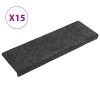 Tapetes de escada 15 pcs 65x21x4 cm tecido agulhado cinza - Image 2