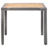 5 pcs conjunto jantar exterior com almofadões vime PE cinzento - Image 3