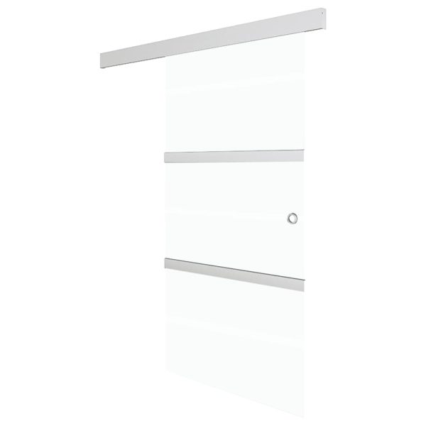 Porta deslizante em vidro ESG e alumínio 90x205 cm prateado - Image 2