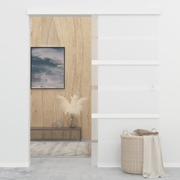 Porta deslizante em vidro ESG e alumínio 90x205 cm prateado - Image 3