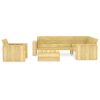 3 pcs conjunto móveis jardim madeira de pinho impregnada - Image 2