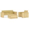 3 pcs conjunto lounge de jardim madeira de pinho impregnada