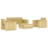 4 pcs conjunto móveis jardim madeira de pinho impregnada
