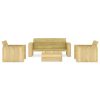 4 pcs conjunto móveis jardim madeira de pinho impregnada - Image 2