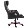Cadeira de escritório c/ função massagem couro artificial preto - Image 3
