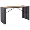 9 pcs conjunto de bar jardim vime PE e madeira acácia preto - Image 3