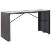 Conjunto de bar para exterior 9 pcs vime PE preto - Image 2