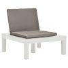 Cadeiras de jardim com almofadões 4 pcs plástico branco - Image 2