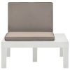Cadeiras de jardim com almofadões 4 pcs plástico branco - Image 3