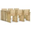 7 pcs conjunto de jantar para exterior pinho impregnado