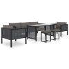 8 pcs conjunto lounge de jardim c/ almofadões vime PE antracite