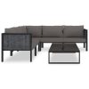 6 pcs conjunto lounge de jardim c/ almofadões vime PE antracite - Image 3