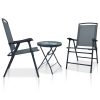 Conjunto bistrô 3 pcs aço cinzento
