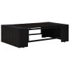 8 pcs conjunto lounge para jardim vime PE preto - Image 2