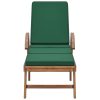 Espreguiçadeiras c/ almofadões 2 pcs madeira teca maciça verde - Image 3